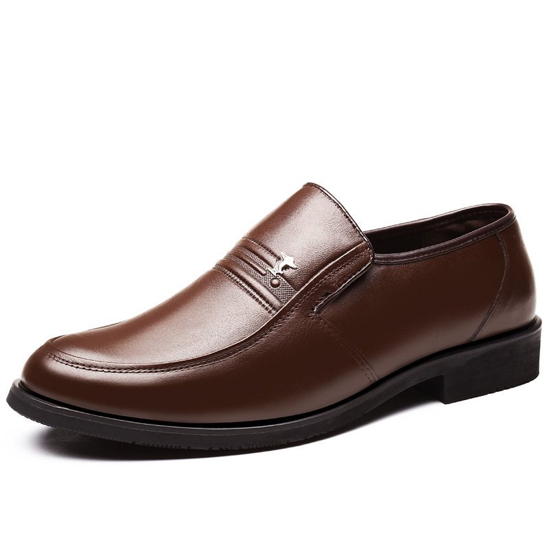 2019 Äkta Läder För Män Business Slip-on Dress Skor Pappa Herr