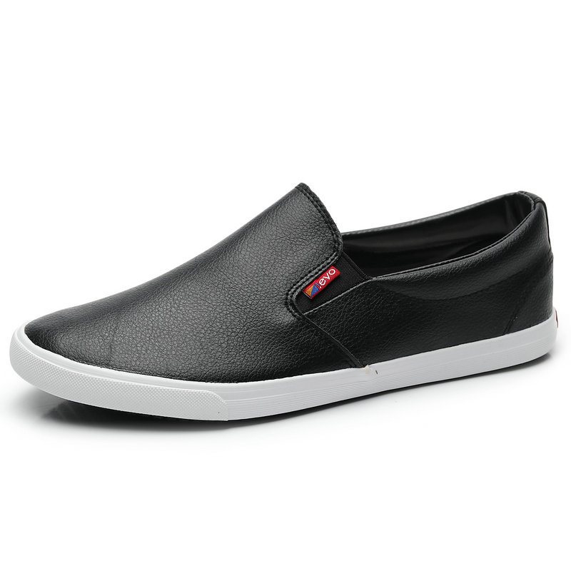 2024 Hunter Spring New Leather Casual Skor Vattentät Enfärgad Tunn Botten Slip-on Män