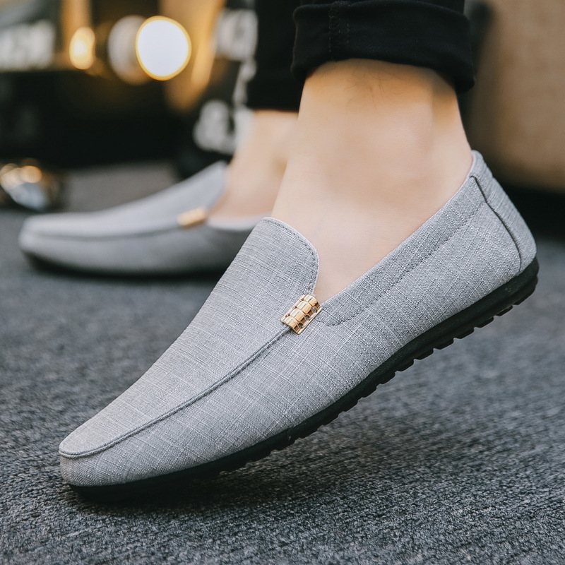 2024 Sommar Tyg Skor Doudou Herr Fritidsskor Trend Slip-on Canvas Herrskor