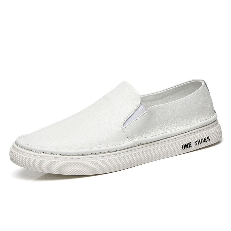 Äkta Läder Herr 2024 Nya Höst Och Vinter Slip-on Avslappnade Sneakers Loafers Trend