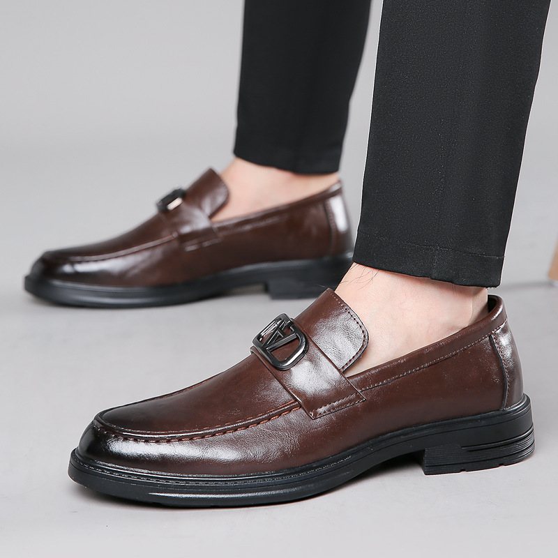 Casual Klänning Skor Herr Äkta Läder Sommar Andas Business Slip-on Loafers Ny Trend Doudou