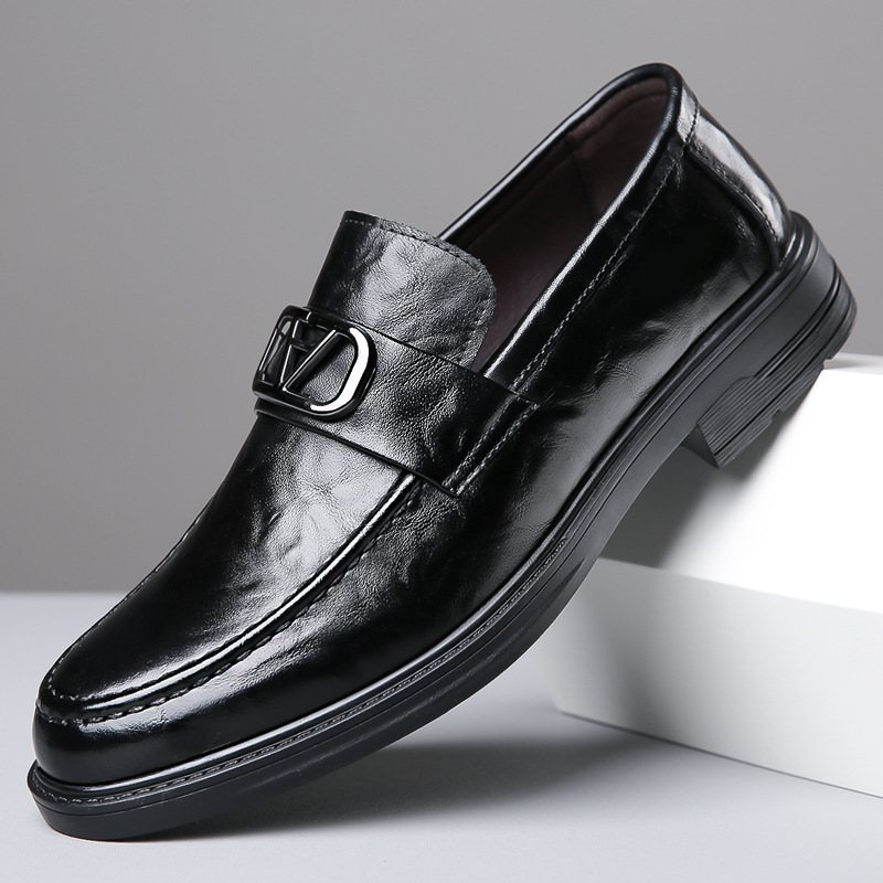 Casual Klänning Skor Herr Äkta Läder Sommar Andas Business Slip-on Loafers Ny Trend Doudou