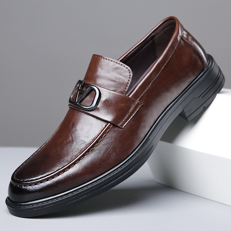 Casual Klänning Skor Herr Äkta Läder Sommar Andas Business Slip-on Loafers Ny Trend Doudou