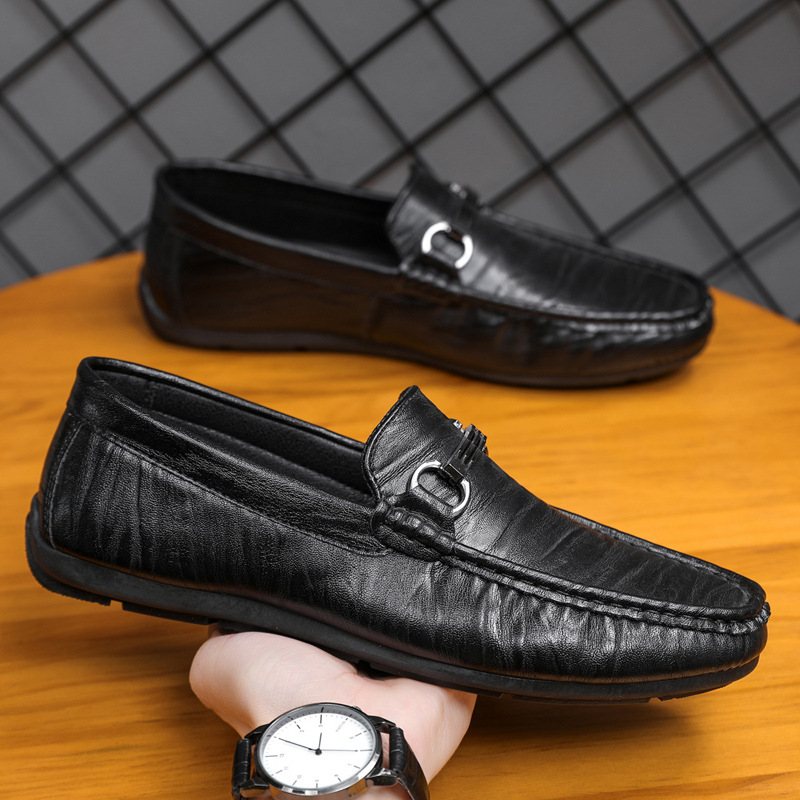 Doudou Skor Herr 2024 Våren Nya Casual Dress Mjuk Botten Set Fot Loafers