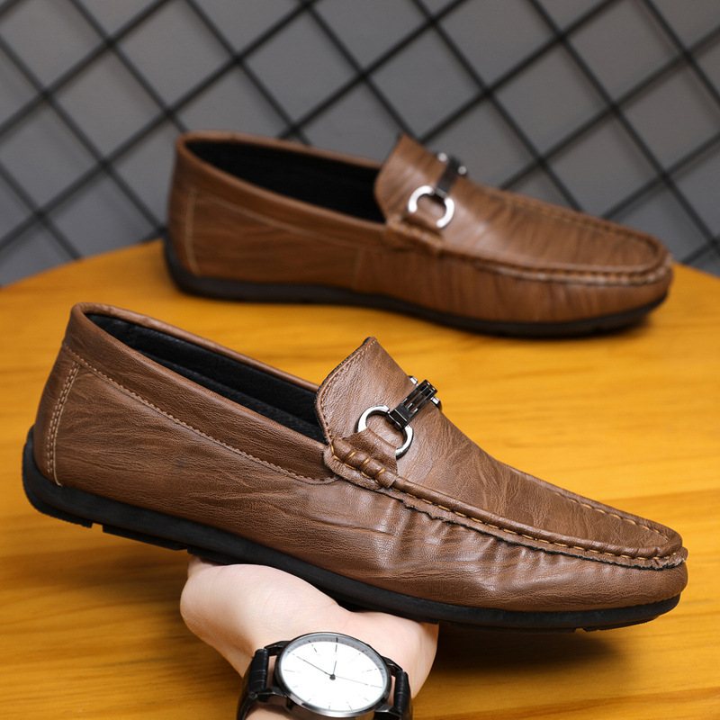 Doudou Skor Herr 2024 Våren Nya Casual Dress Mjuk Botten Set Fot Loafers