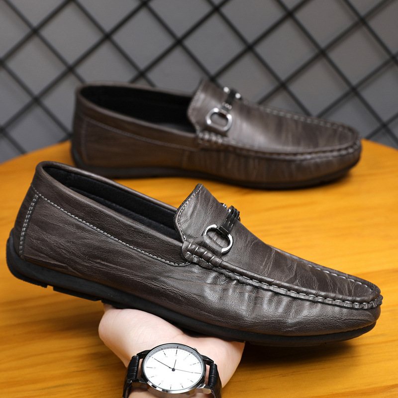 Doudou Skor Herr 2024 Våren Nya Casual Dress Mjuk Botten Set Fot Loafers