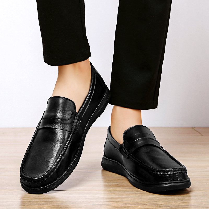 Höst Och Vinter Nya Doudou Skor Herr Läder Förarskor Mjuk Sula Slip-on Business Casual Klänning Stor Storlek