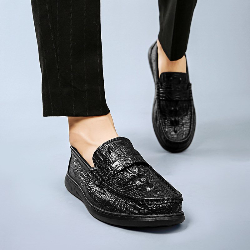 Höst Och Vinter Nya Doudou Skor Herr Läder Förarskor Mjuk Sula Slip-on Business Casual Klänning Stor Storlek