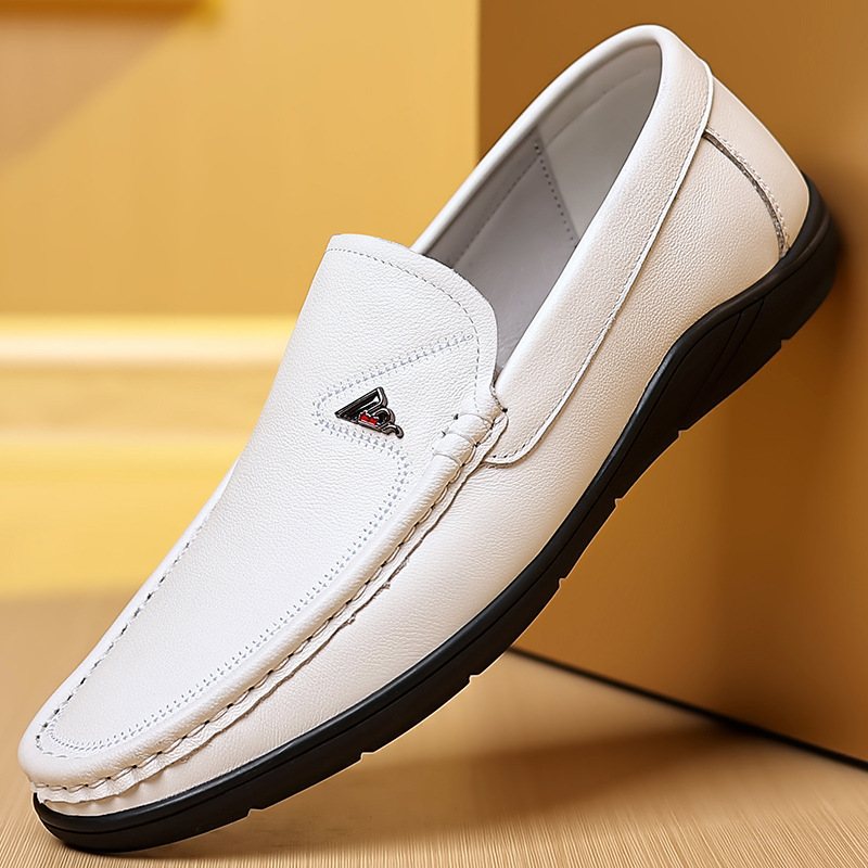 Klänning Skor Herr Äkta Läder Ärtor Casual Handgjorda Herrskor Slip-on