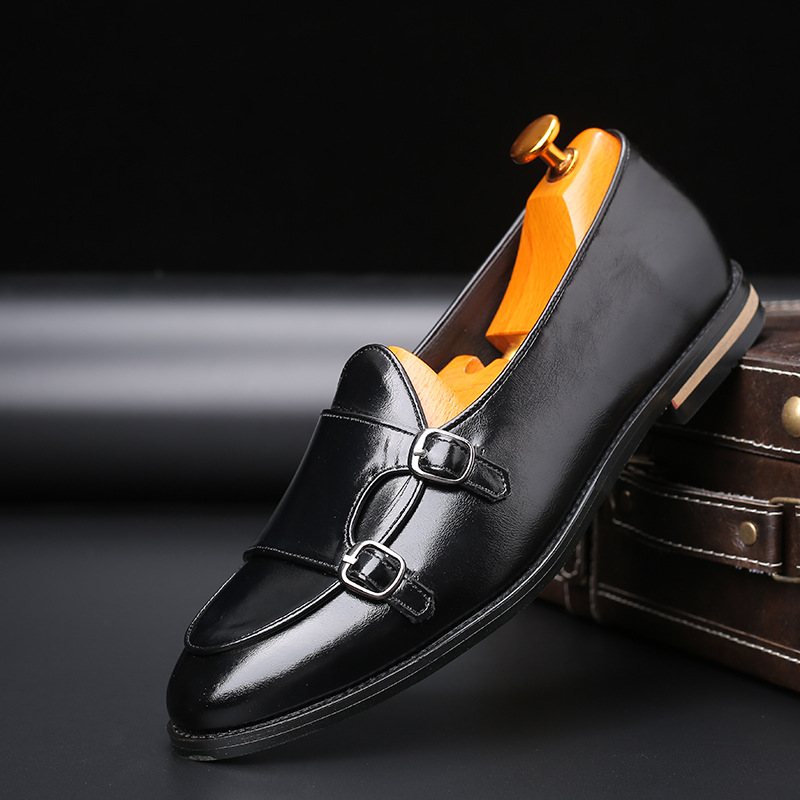 Klänning Skor Mössa Modebälte Double Buckle Dress Shoes