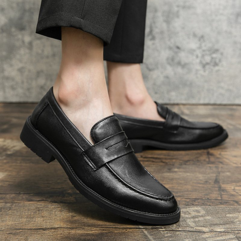 Klänningsskor Herr 2024 Vår Och Höst Nya Slip-on Retro Setfots Runda Loafers Vardagsskor För Män