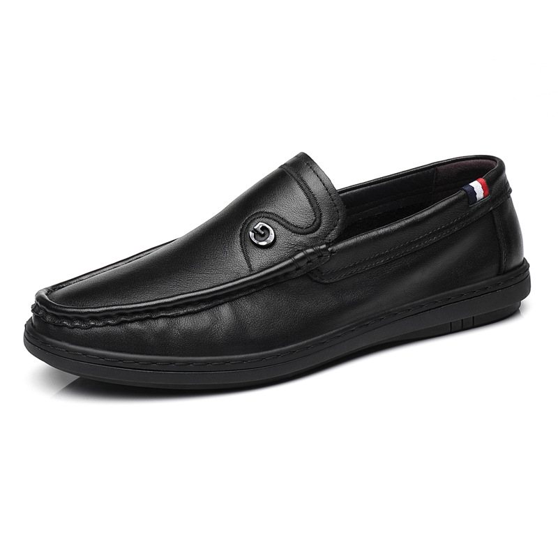 Kohud Nya Vita Ärtor Skor Herr Slip-on Vardagsskor Läder Mjuk Yta Herrskor Loafers