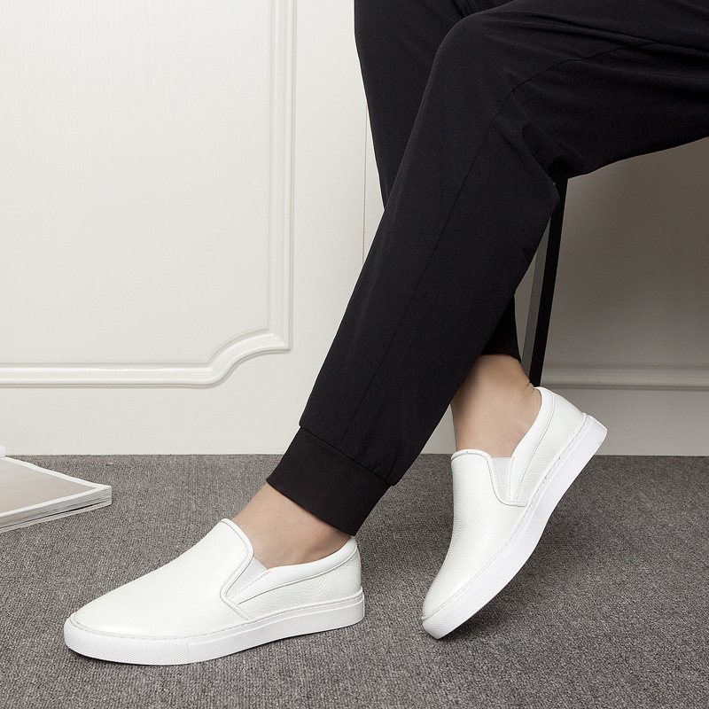 Läder Loafers För Män Avslappnade Sneakers Trendiga Slip-on Herrskor Som Andas