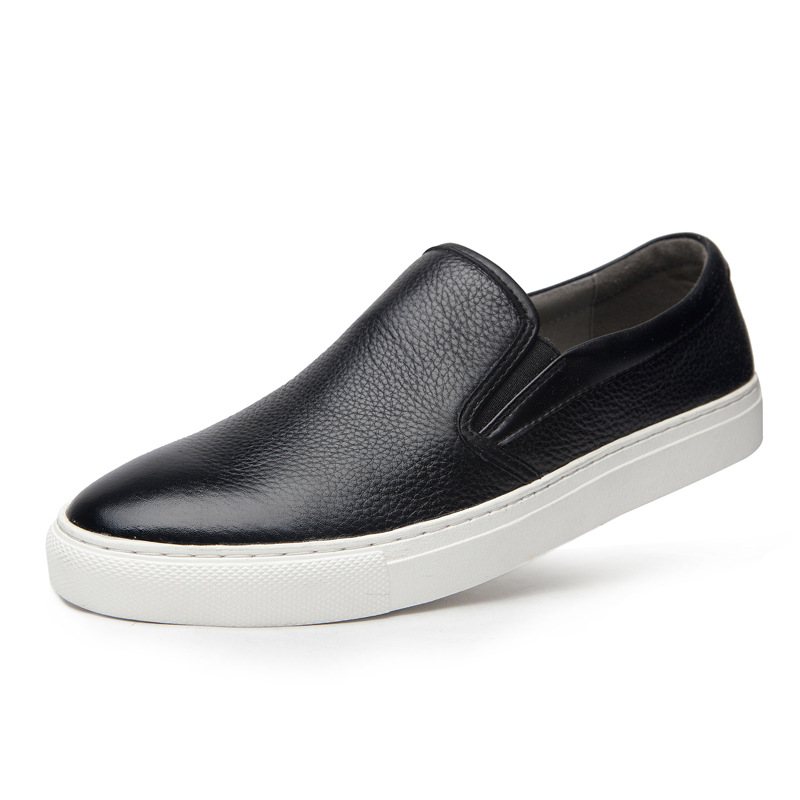 Läder Loafers För Män Avslappnade Sneakers Trendiga Slip-on Herrskor Som Andas