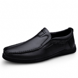 Loafers Formella Skor Herr Retro Höststil Äkta Läder Mjukt Lädersula Fläkt Business Casual Handgjorda Herrskor