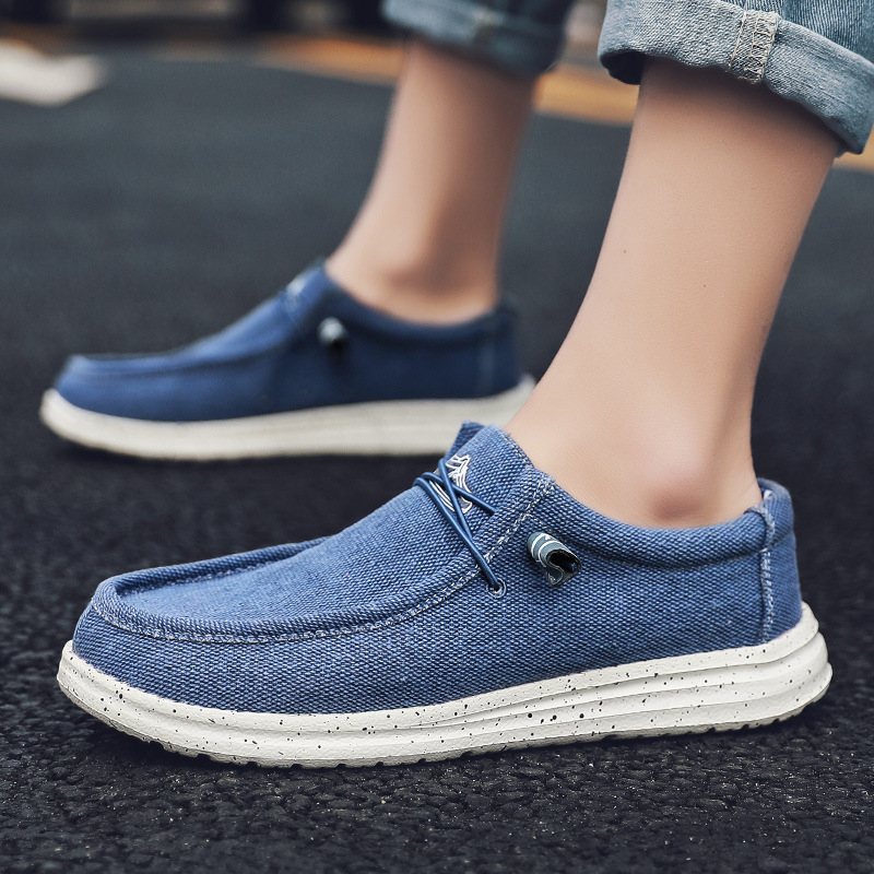 Loafers Platta Casual Shoes Herr Canvas Skor Sneakers Slip-on