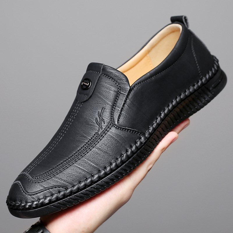 Nya Herrskor Helt Mjukt Läder För Män Casual Dress Skor Slip-on Herr Körskor