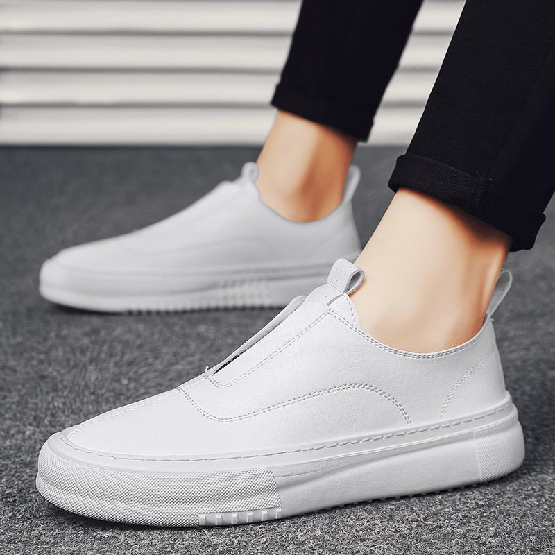 Slip-on Herrskor Våren Andas Vita Casual Dress Skor 2024 Nya Herr Ärter