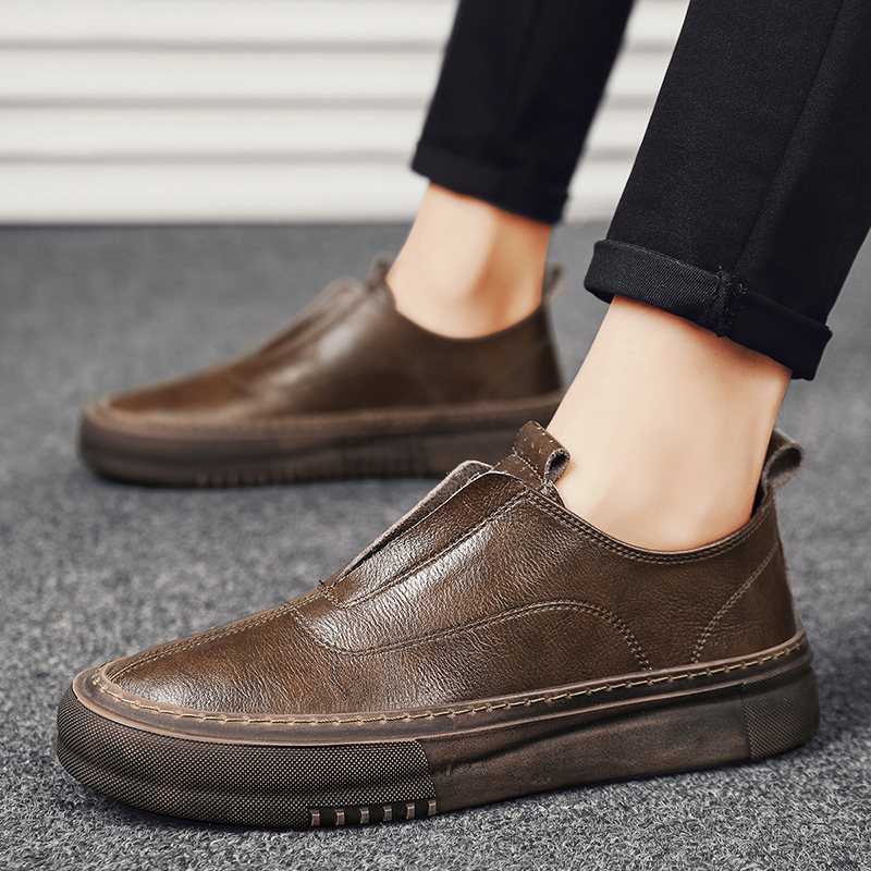 Slip-on Herrskor Våren Andas Vita Casual Dress Skor 2024 Nya Herr Ärter