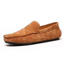 Stor Storlek Slip-on Loafers Läderärter Skor Casual Trendiga Herrskor Retro Körskor Nya