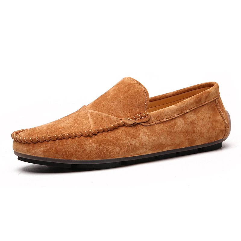 Stor Storlek Slip-on Loafers Läderärter Skor Casual Trendiga Herrskor Retro Körskor Nya