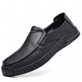 Våren Fårskinn Vardagsklänning Skor Herr Dagliga Loafers Äkta Läder Mjuk Sula Slip-on Pappa Kör Herrskor