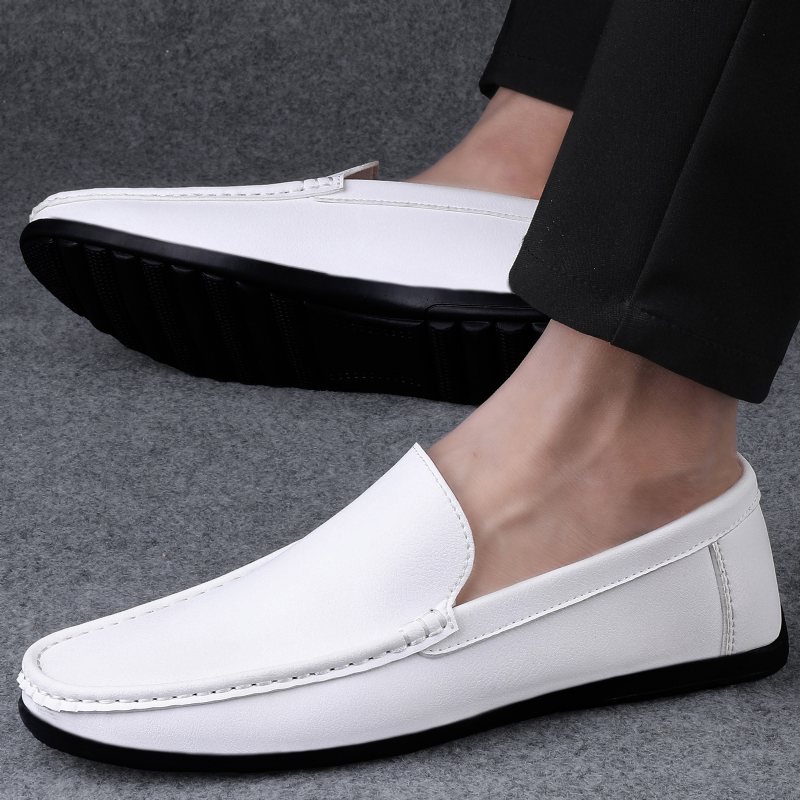 Våren Låga Ärter Skor Dagligen Rund Tå Herr Stor Storlek Fritidsskor Nya Andningsbara Loafers Modetrend