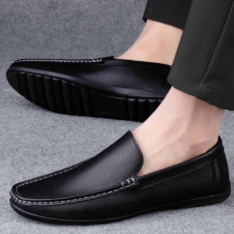 Våren Låga Ärter Skor Dagligen Rund Tå Herr Stor Storlek Fritidsskor Nya Andningsbara Loafers Modetrend