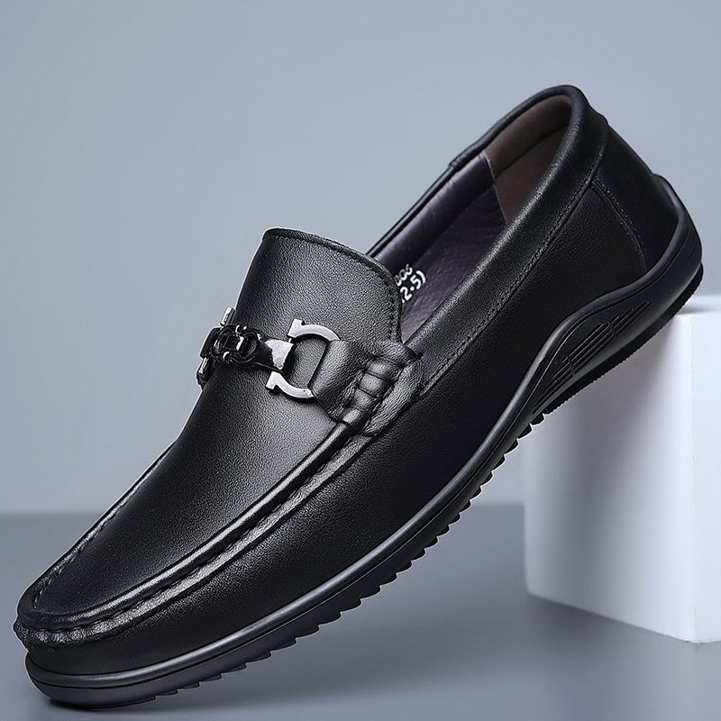 Vårens Nya Loafers För Män Business Casual Skor Herr Set Of Feet Klänning Low Top Kohud Doudou