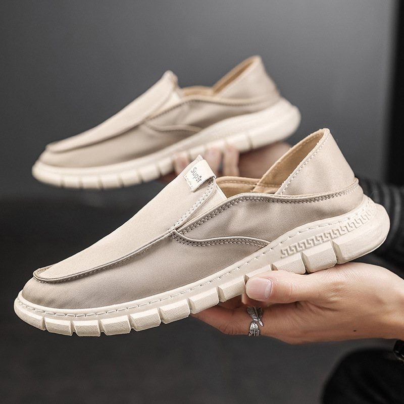 Vårens Slip-on Tygskor För Män Mode Platta Ärter Skor Canvas Herrskor