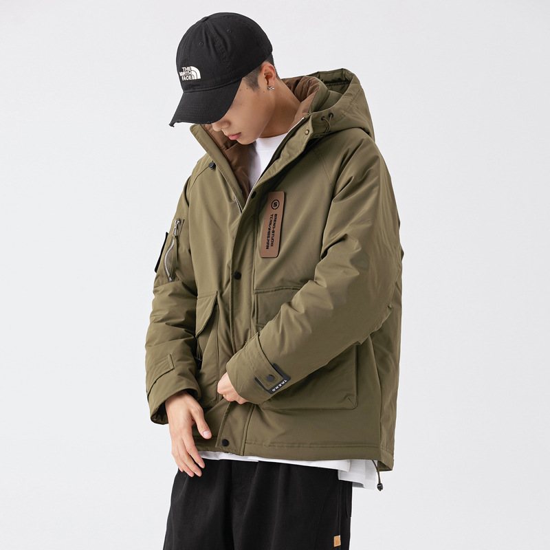 Förtjockad Dunjacka För Män Warm Trend Hooded Outdoor Assault Jacka