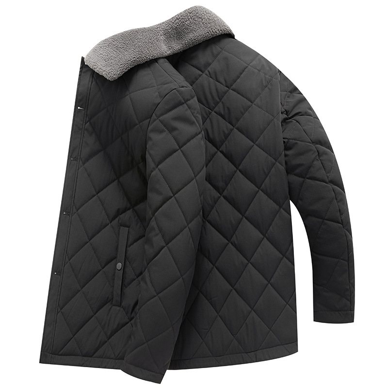 2024 Lapel Cotton Jacka För Män Medellång Lång Coat