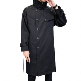 Herrjacka 2024 Enfärgad Business Casual Lång Trenchcoat