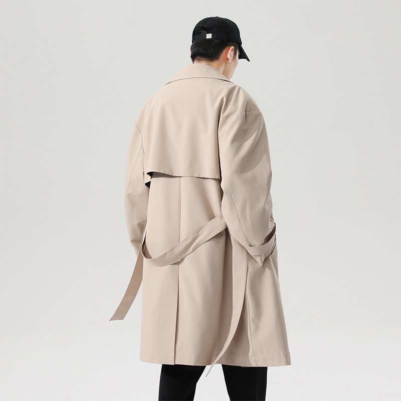 Trenchcoat För Män 2024. Mellanlång Trendig Casual Kappa