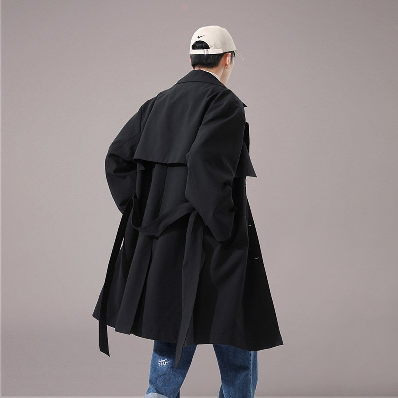 Trenchcoat Herr 2024 Trend Mellanlång Jacka Lös Ledig Kappa