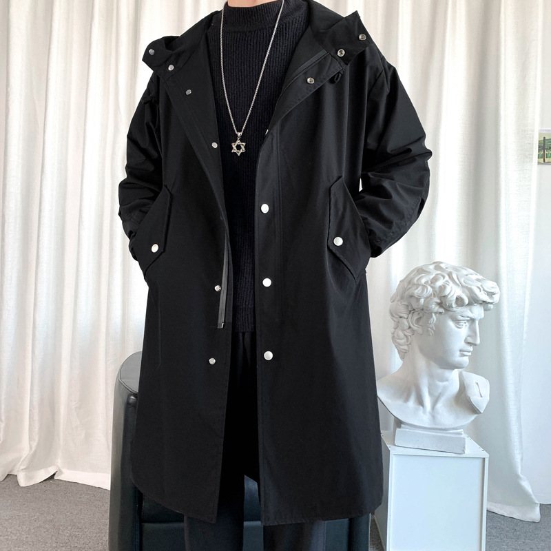 Windbreaker Mellanlång Kappa Herr 2024 Cape Coat Trendig Lös Casual