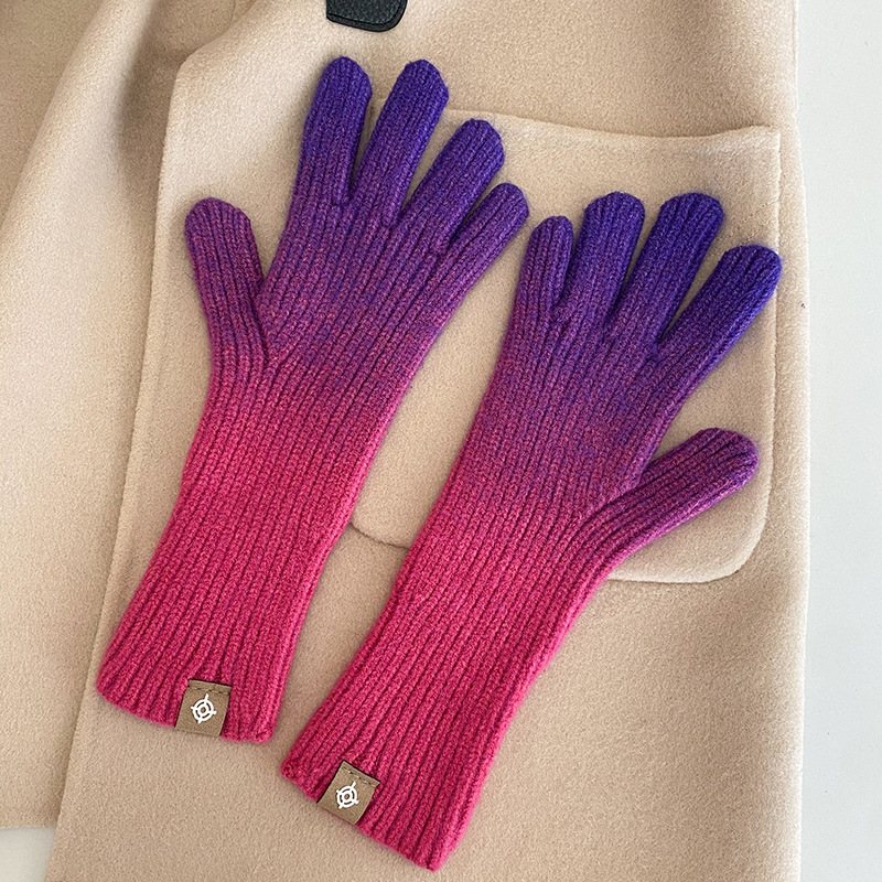 Gradient Gloves Nya 2024 Fingerless Touch Screen Handskar Vintervarma Modehandskar