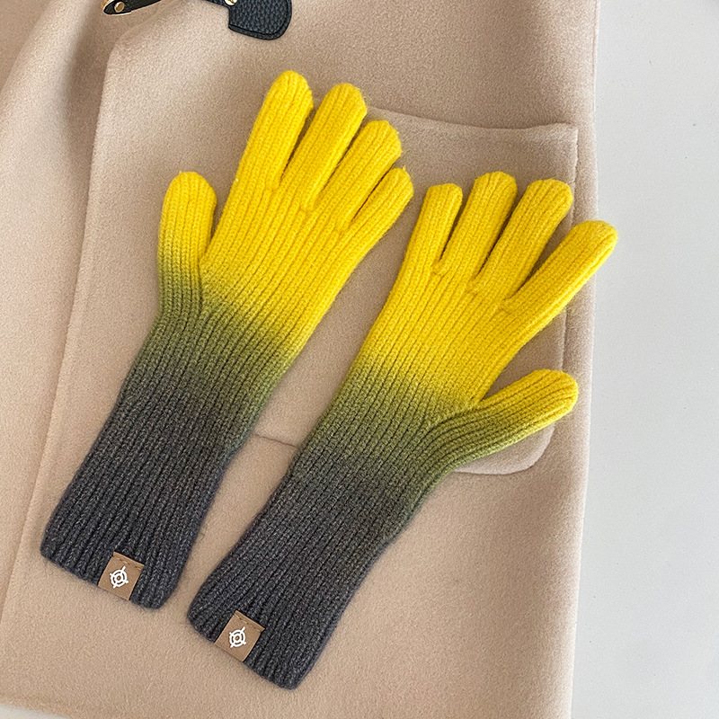 Gradient Gloves Nya 2024 Fingerless Touch Screen Handskar Vintervarma Modehandskar