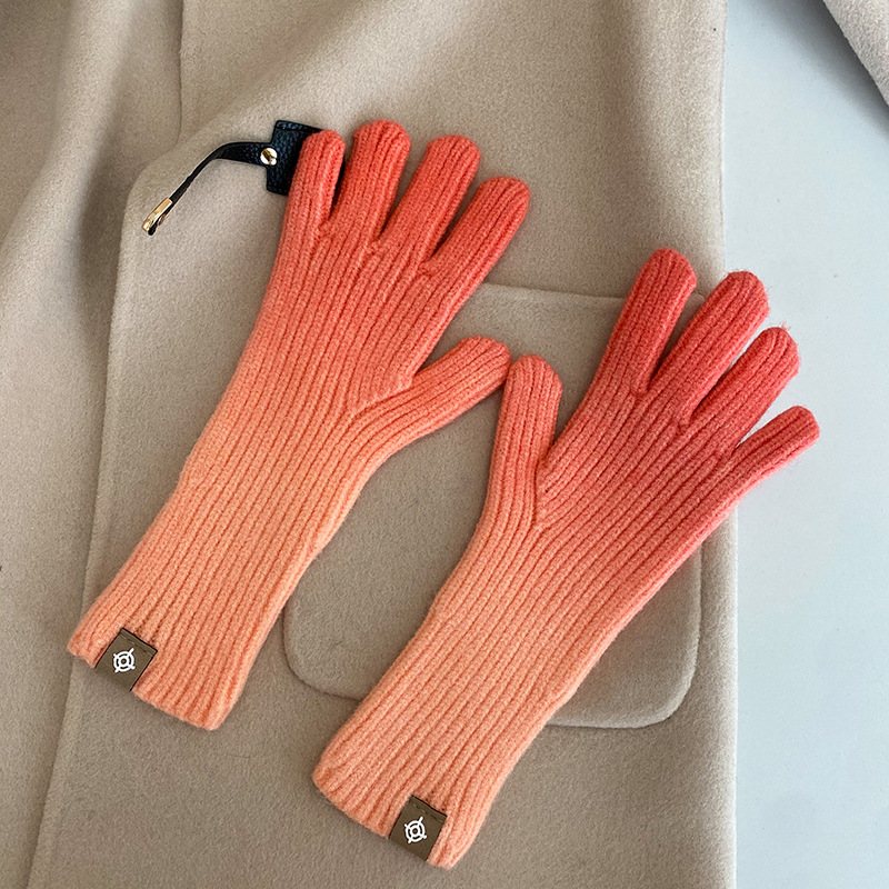 Gradient Gloves Nya 2024 Fingerless Touch Screen Handskar Vintervarma Modehandskar