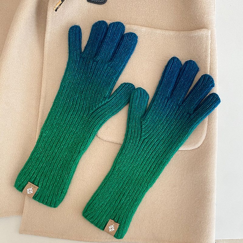 Gradient Gloves Nya 2024 Fingerless Touch Screen Handskar Vintervarma Modehandskar