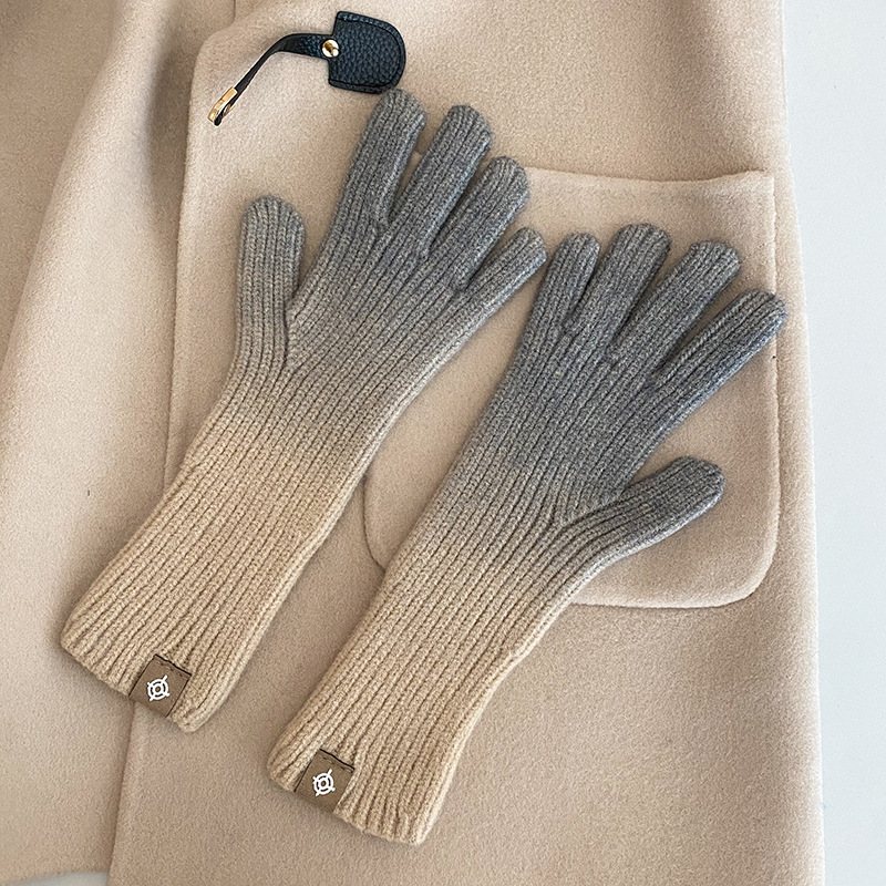 Gradient Gloves Nya 2024 Fingerless Touch Screen Handskar Vintervarma Modehandskar