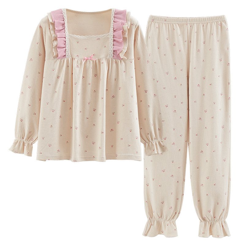 Dampyjamas Långärmad Kostym Retro Loungewear För Kvinnor