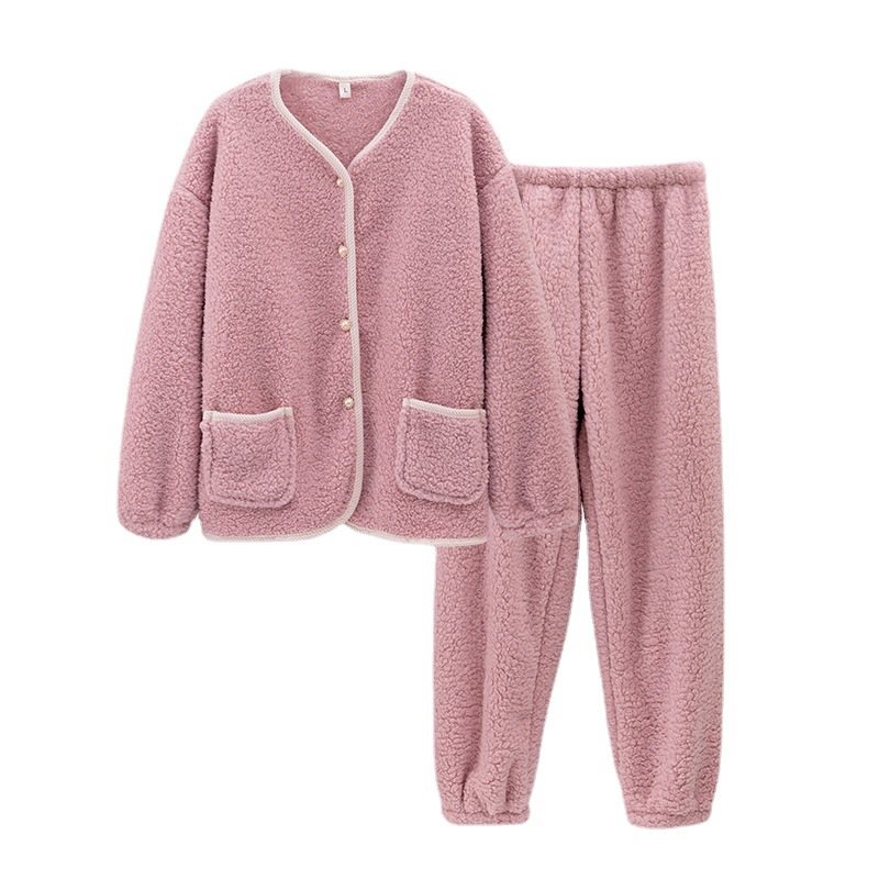 Pyjamasset För Kvinnor Flanell Loungewear