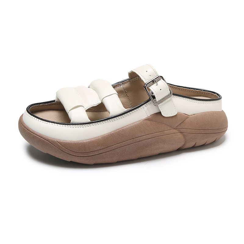 2024 Sommarens Nya Slip-on Sandaler Dam Plattform Tofflor Retro Casual Strandskor