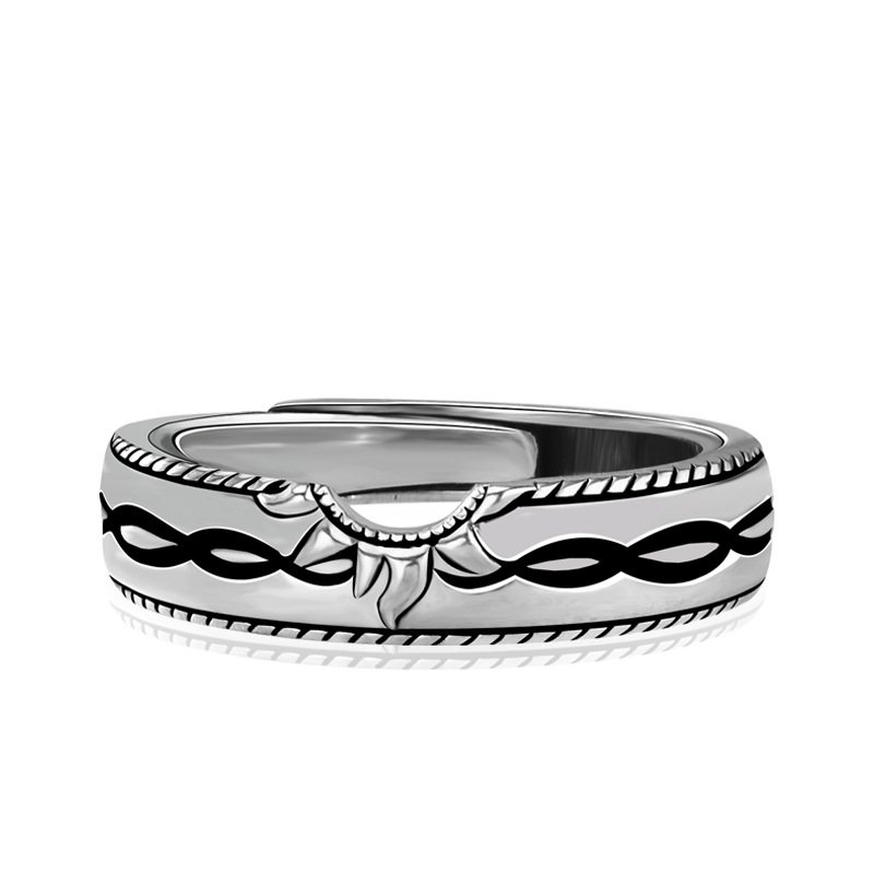 Alla Hjärtans Dag Original Design Par Ring Solros Retro Konst Sterling Silver S925