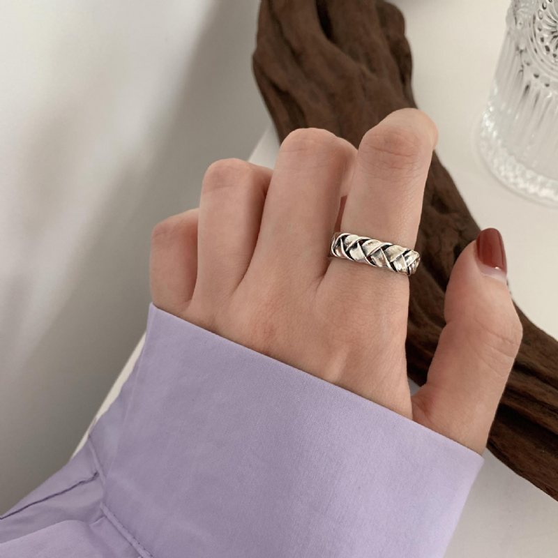 Tung Industri Kombination Pekfingerring Kvinnlig Modepersonlighet Retro Ring