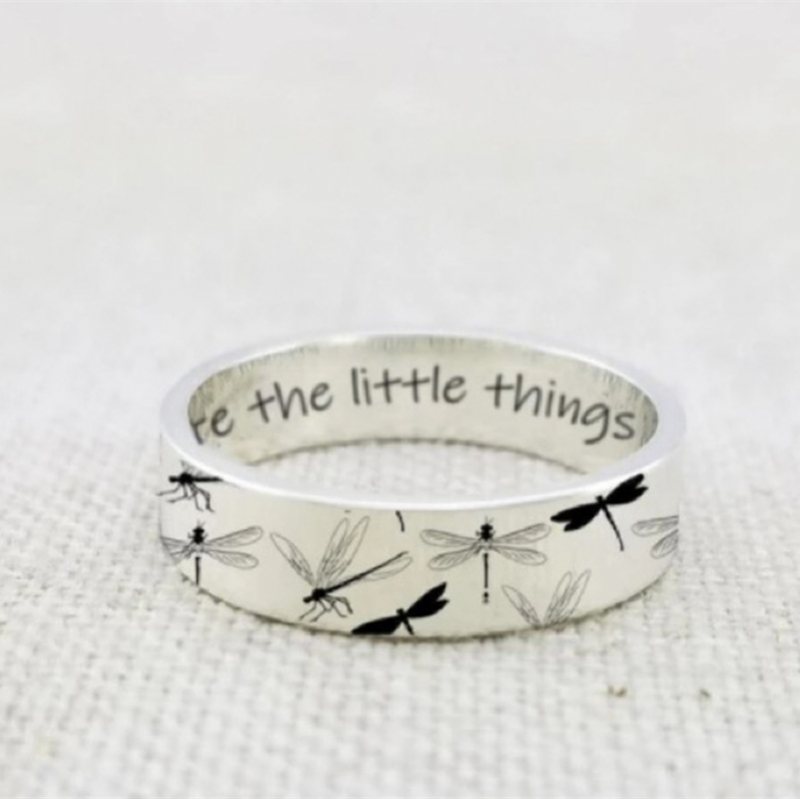 Vintage Graverad Dragonfly Ring