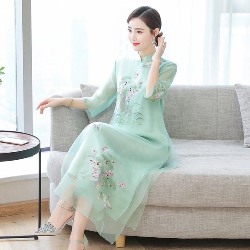 2024 Klänning Kjol Förbättrad Cheongsam