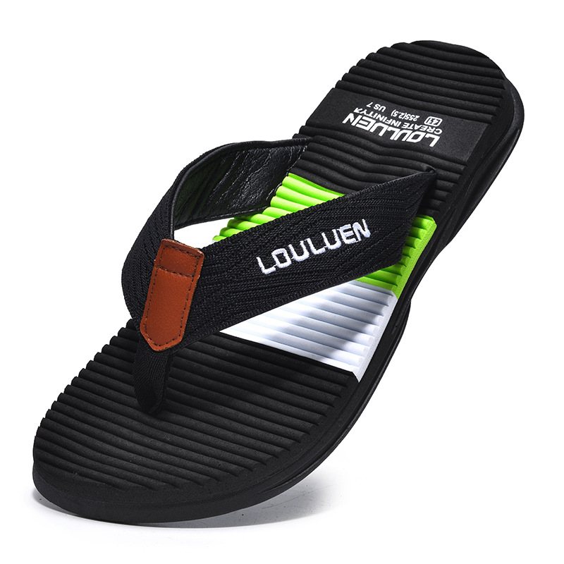 2024 Nya Gummiflip Flops Herr Utomhus Strandtofflor Sommar Halkfria Sandaler Tofflor Skor