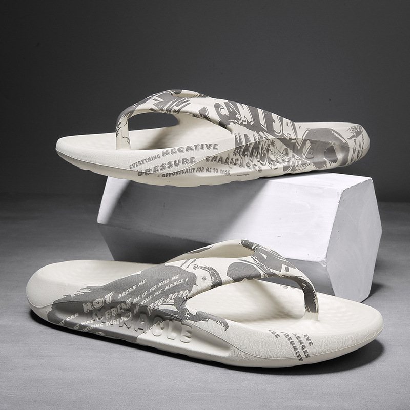 2024 Sommar Ny Stil Flip Flops Herrrum Strand Tjock Botten Trend Fritidsandaler Tofflor Skor Herr